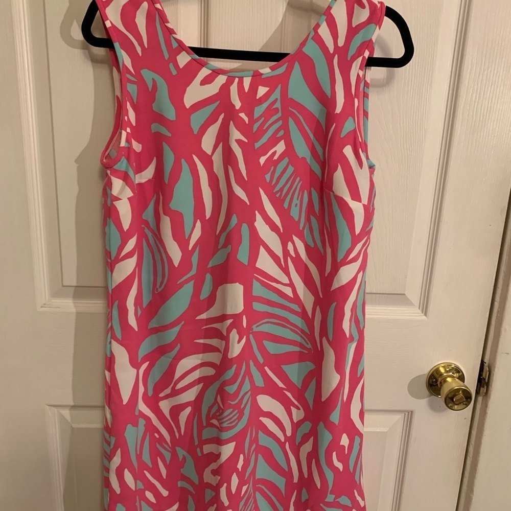 Lilly Pulitzer Sabrina Shift Dress in Capri Pink Papaya Playa Print Size Large